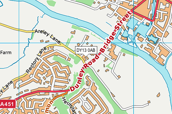 DY13 0AB map - OS VectorMap District (Ordnance Survey)