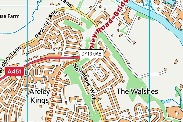 DY13 0AE map - OS VectorMap District (Ordnance Survey)