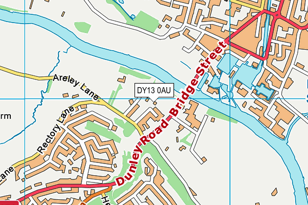DY13 0AU map - OS VectorMap District (Ordnance Survey)