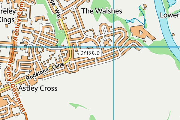 DY13 0JD map - OS VectorMap District (Ordnance Survey)