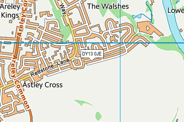 DY13 0JE map - OS VectorMap District (Ordnance Survey)