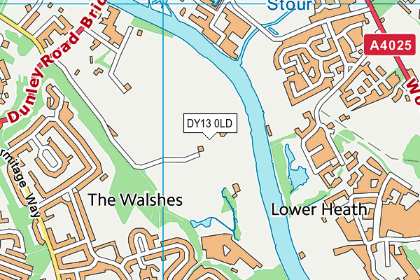 DY13 0LD map - OS VectorMap District (Ordnance Survey)