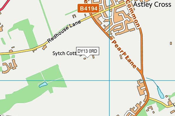 DY13 0RD map - OS VectorMap District (Ordnance Survey)