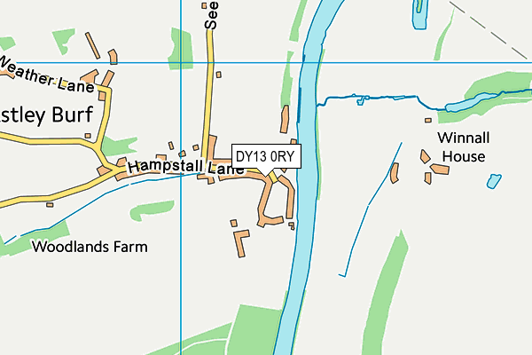 DY13 0RY map - OS VectorMap District (Ordnance Survey)