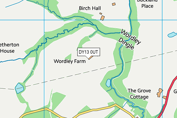 DY13 0UT map - OS VectorMap District (Ordnance Survey)