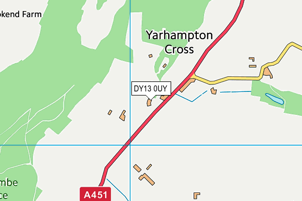 DY13 0UY map - OS VectorMap District (Ordnance Survey)