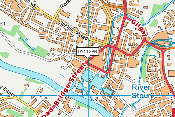 DY13 8BB map - OS VectorMap District (Ordnance Survey)