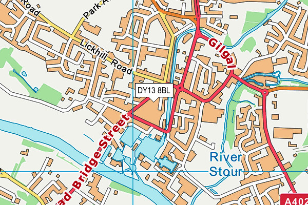 DY13 8BL map - OS VectorMap District (Ordnance Survey)