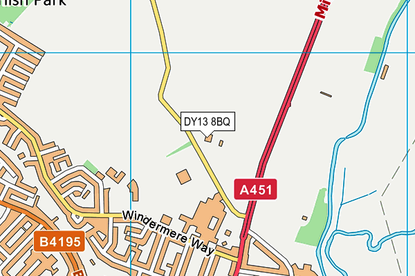 Stourport Sports Club map (DY13 8BQ) - OS VectorMap District (Ordnance Survey)