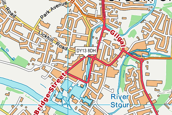 DY13 8DH map - OS VectorMap District (Ordnance Survey)