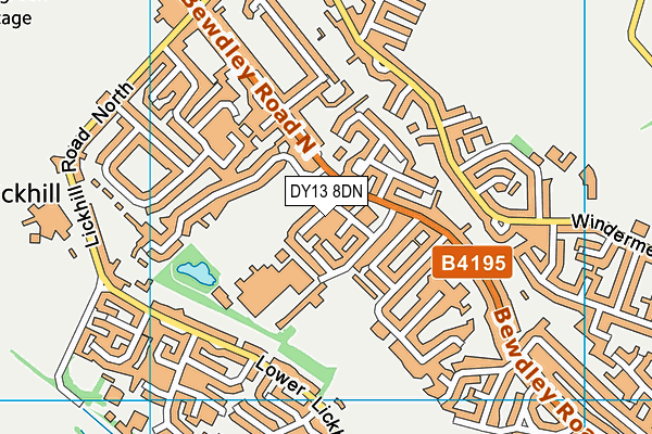 DY13 8DN map - OS VectorMap District (Ordnance Survey)