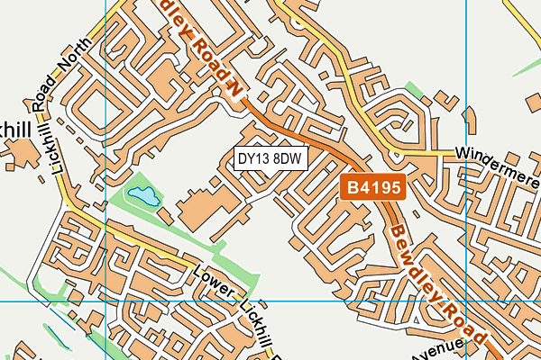 DY13 8DW map - OS VectorMap District (Ordnance Survey)