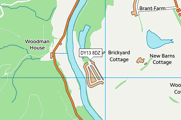 DY13 8DZ map - OS VectorMap District (Ordnance Survey)