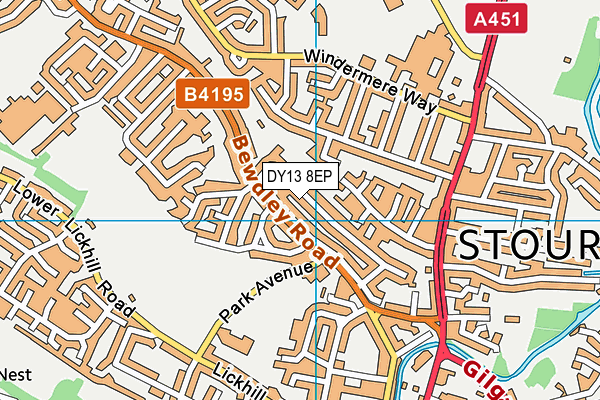 DY13 8EP map - OS VectorMap District (Ordnance Survey)