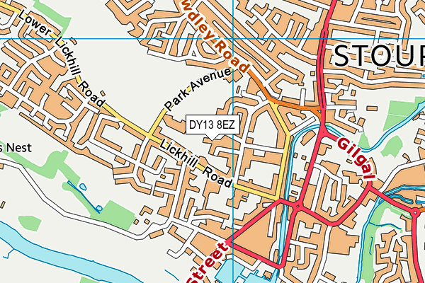DY13 8EZ map - OS VectorMap District (Ordnance Survey)