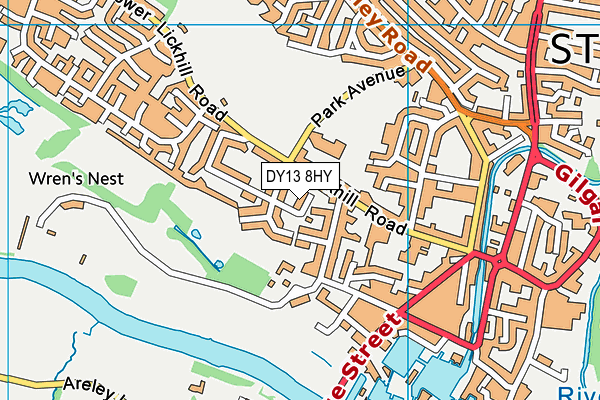 DY13 8HY map - OS VectorMap District (Ordnance Survey)