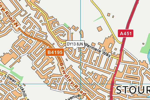DY13 8JN map - OS VectorMap District (Ordnance Survey)