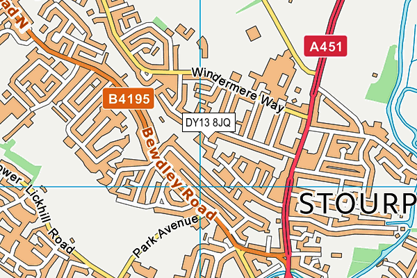 DY13 8JQ map - OS VectorMap District (Ordnance Survey)