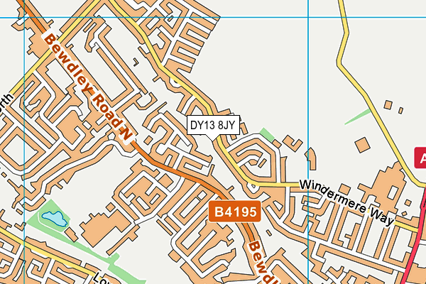 DY13 8JY map - OS VectorMap District (Ordnance Survey)