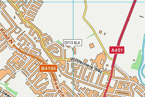 Burlish Park Primary School map (DY13 8LA) - OS VectorMap District (Ordnance Survey)