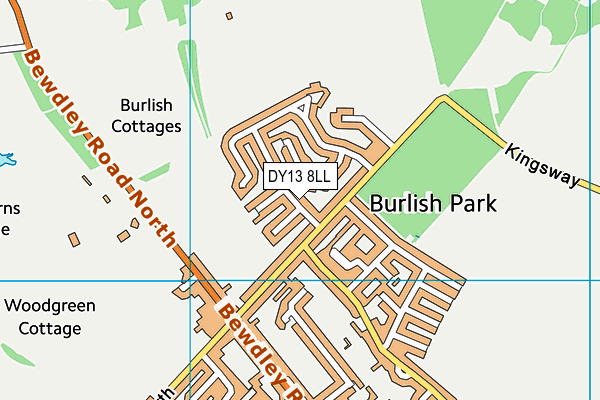 DY13 8LL map - OS VectorMap District (Ordnance Survey)