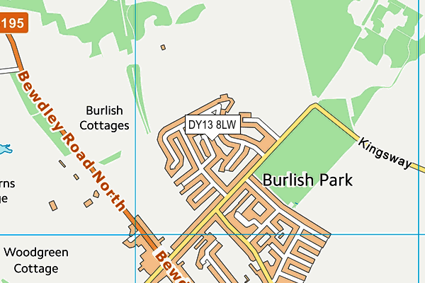 DY13 8LW map - OS VectorMap District (Ordnance Survey)