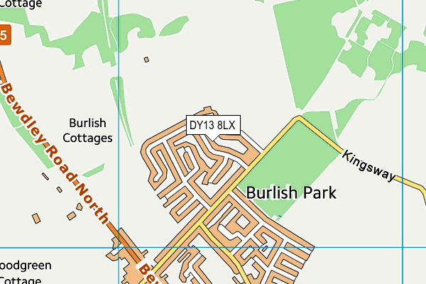 DY13 8LX map - OS VectorMap District (Ordnance Survey)