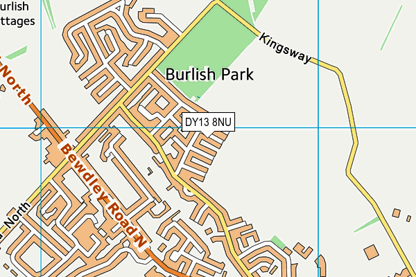 DY13 8NU map - OS VectorMap District (Ordnance Survey)