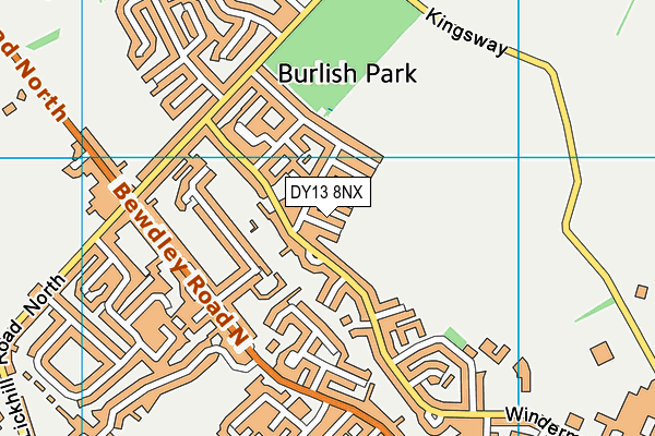 DY13 8NX map - OS VectorMap District (Ordnance Survey)