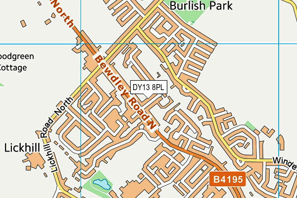 DY13 8PL map - OS VectorMap District (Ordnance Survey)