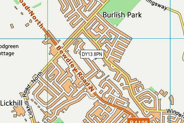 DY13 8PN map - OS VectorMap District (Ordnance Survey)