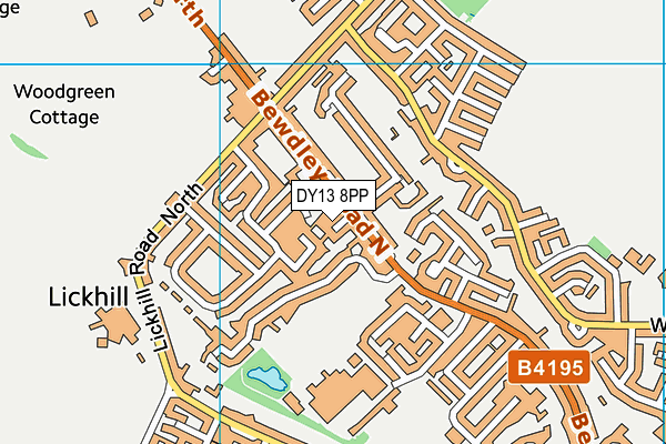 DY13 8PP map - OS VectorMap District (Ordnance Survey)