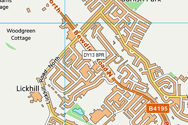 DY13 8PR map - OS VectorMap District (Ordnance Survey)