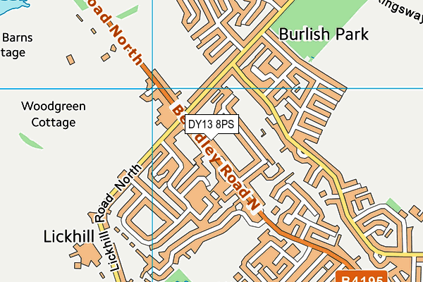 DY13 8PS map - OS VectorMap District (Ordnance Survey)