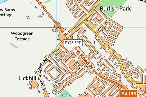 DY13 8PT map - OS VectorMap District (Ordnance Survey)