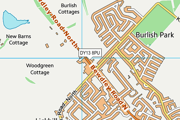 DY13 8PU map - OS VectorMap District (Ordnance Survey)