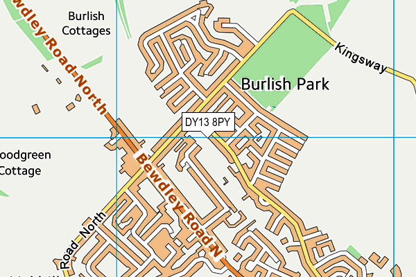 DY13 8PY map - OS VectorMap District (Ordnance Survey)