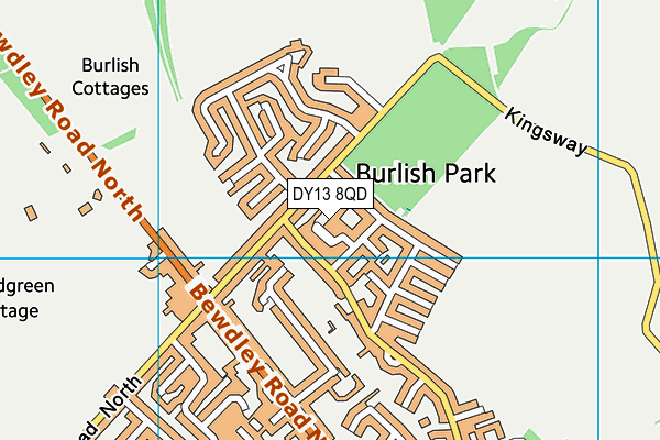 DY13 8QD map - OS VectorMap District (Ordnance Survey)