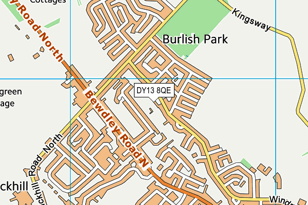 DY13 8QE map - OS VectorMap District (Ordnance Survey)