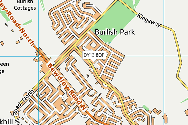 DY13 8QF map - OS VectorMap District (Ordnance Survey)