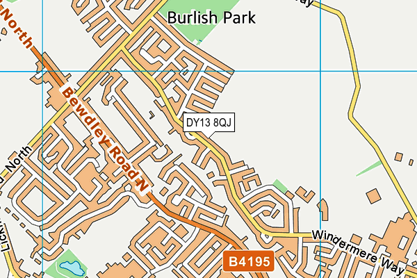 DY13 8QJ map - OS VectorMap District (Ordnance Survey)