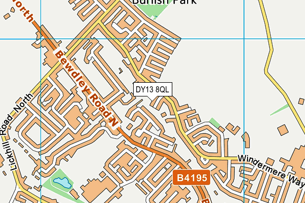 DY13 8QL map - OS VectorMap District (Ordnance Survey)