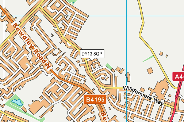 DY13 8QP map - OS VectorMap District (Ordnance Survey)