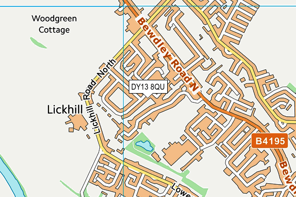 DY13 8QU map - OS VectorMap District (Ordnance Survey)