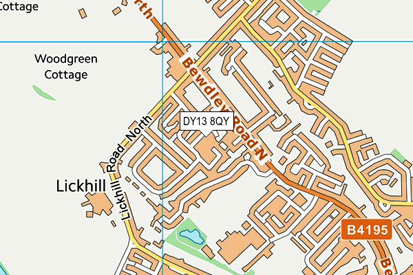 DY13 8QY map - OS VectorMap District (Ordnance Survey)