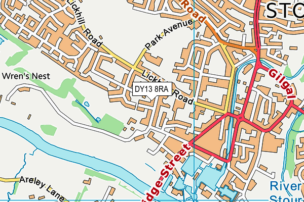DY13 8RA map - OS VectorMap District (Ordnance Survey)