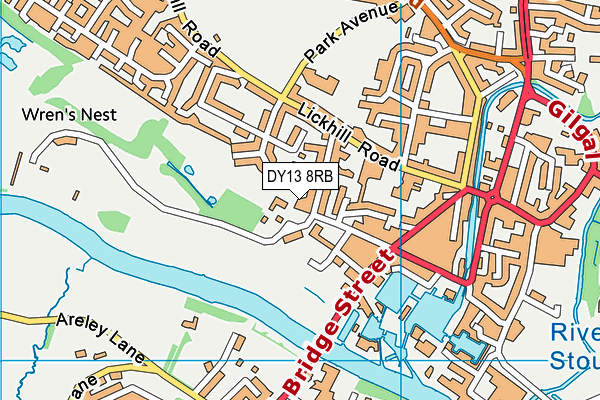 DY13 8RB map - OS VectorMap District (Ordnance Survey)