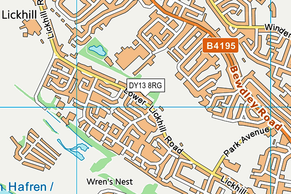 DY13 8RG map - OS VectorMap District (Ordnance Survey)