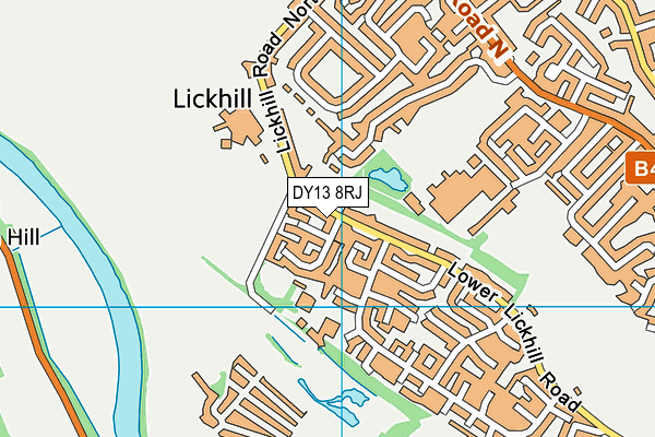 DY13 8RJ map - OS VectorMap District (Ordnance Survey)