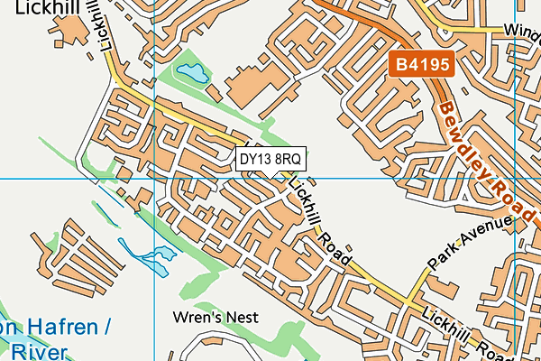 DY13 8RQ map - OS VectorMap District (Ordnance Survey)